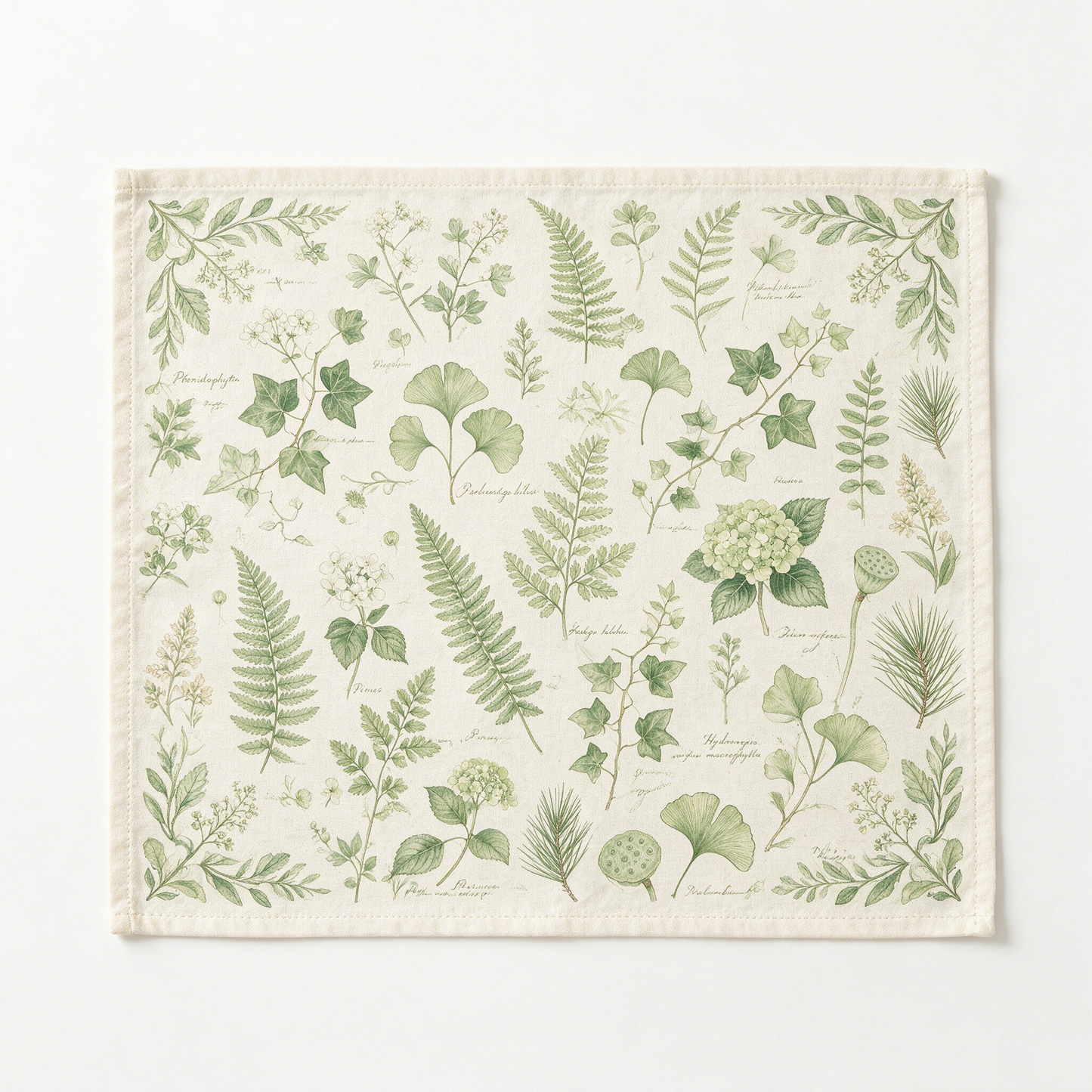 Square Vintage Botanical Chart Linen Placemat