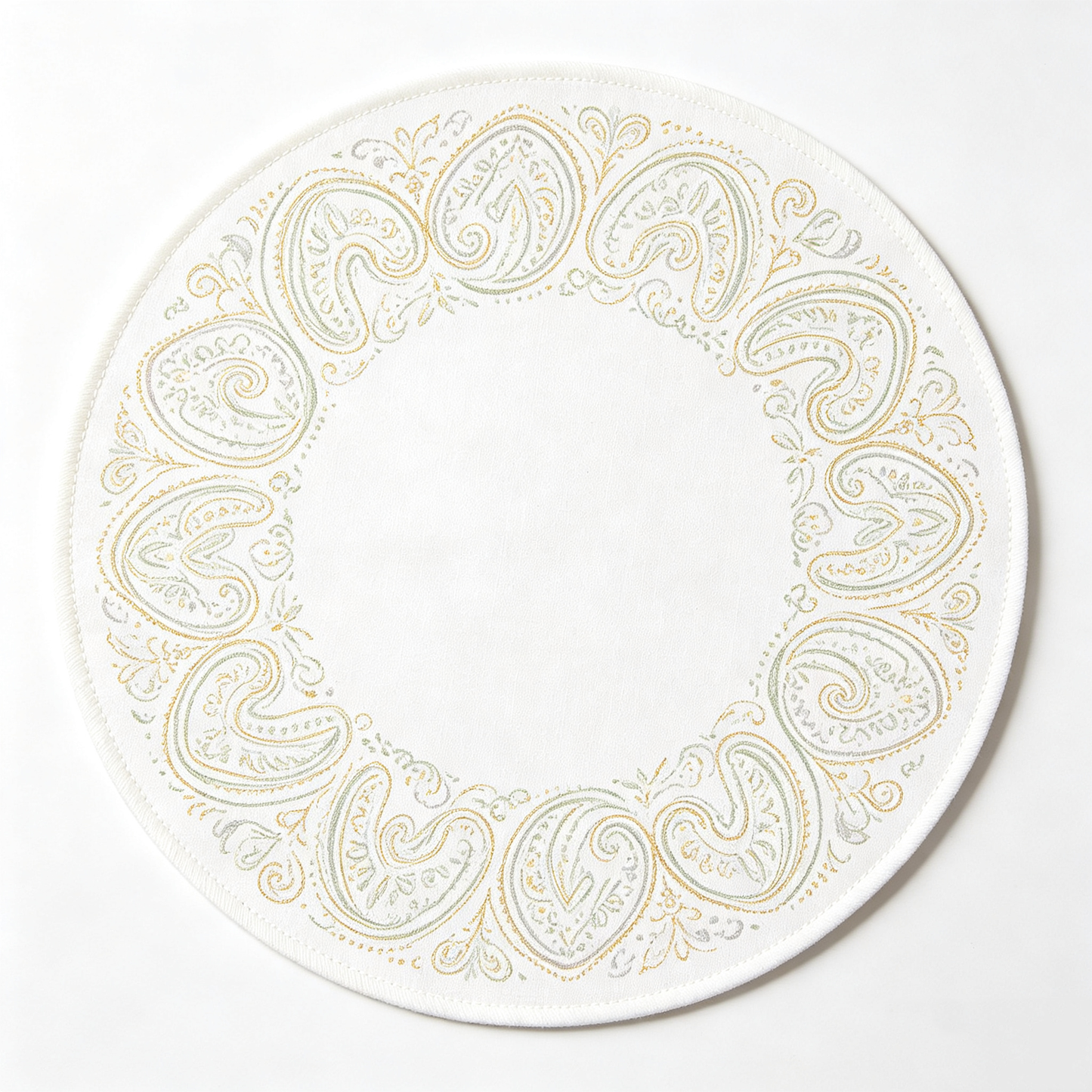 Round Paisley Border Printed Placemat