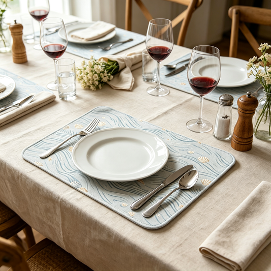 Rectangular Ocean Wave & Seashell Placemat
