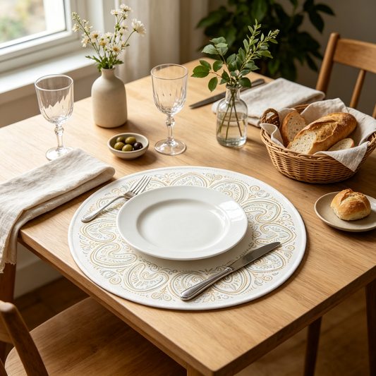 Round Paisley Border Printed Placemat