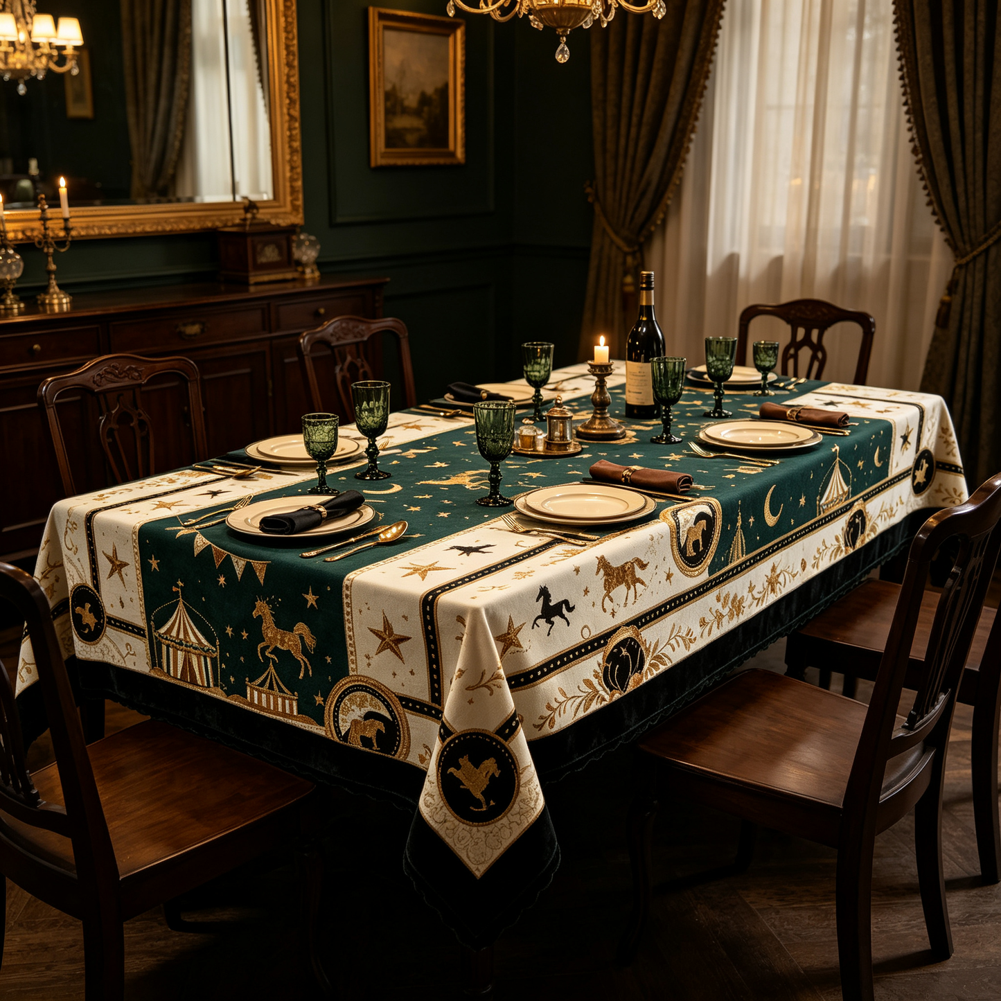 Vintage Circus Print Tablecloth